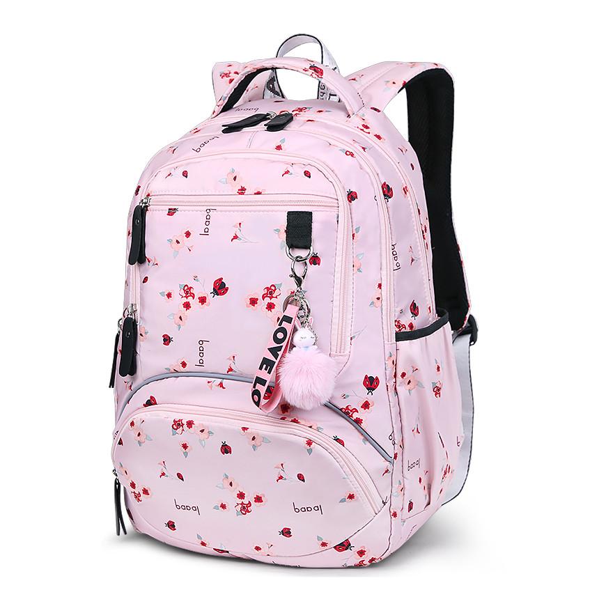 Cherry Blossoms Elementary School Backpack for Girls Black Pink Floral Bookbag Fashion School Bags for Girls Cute Flower Bookbag