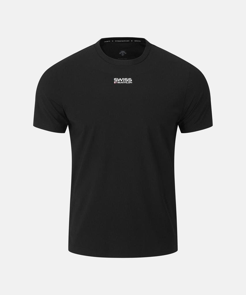 DESCENTE Swiss Triathlon Cooling Tricot Short Sleeve T-Shirt Black Sr223Its59 (B Type)