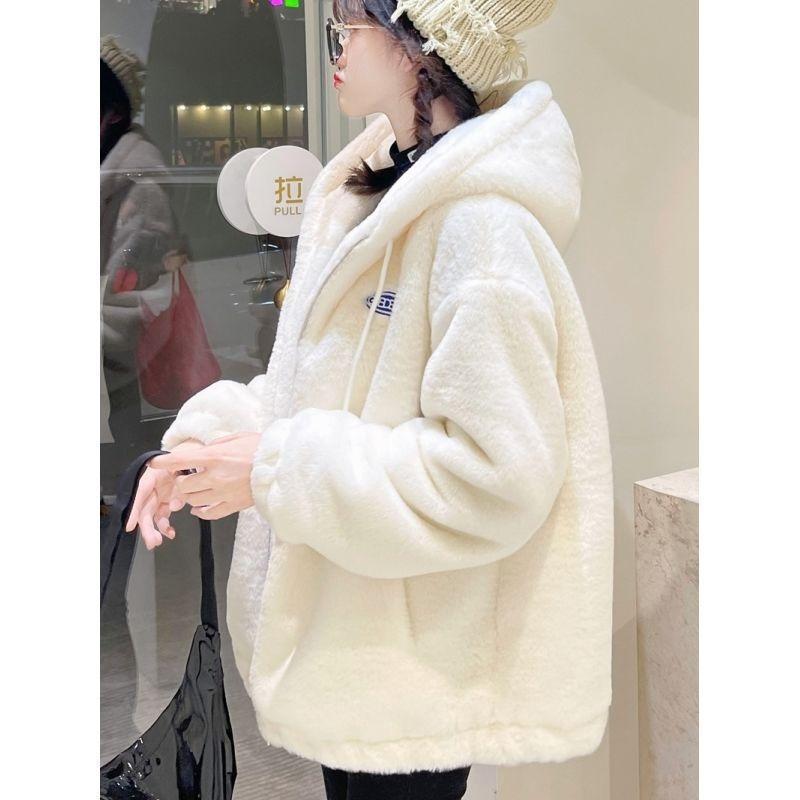 Imitation fur women's imitation lamb wool coat autumn and winter light new imitation Rex rabbit fur top fluffy short