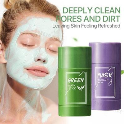 SUREYOULiKE Green Tea Eggplant Cleansing Stick Mask Set Blackhead Oil Control Anti-Aging Mask, 2 Pieces