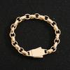 14K Gold Plated Brass Curb Link Bracelet Simple Hip Hop Jewelry Unisex Chain Bangle For Men Women
