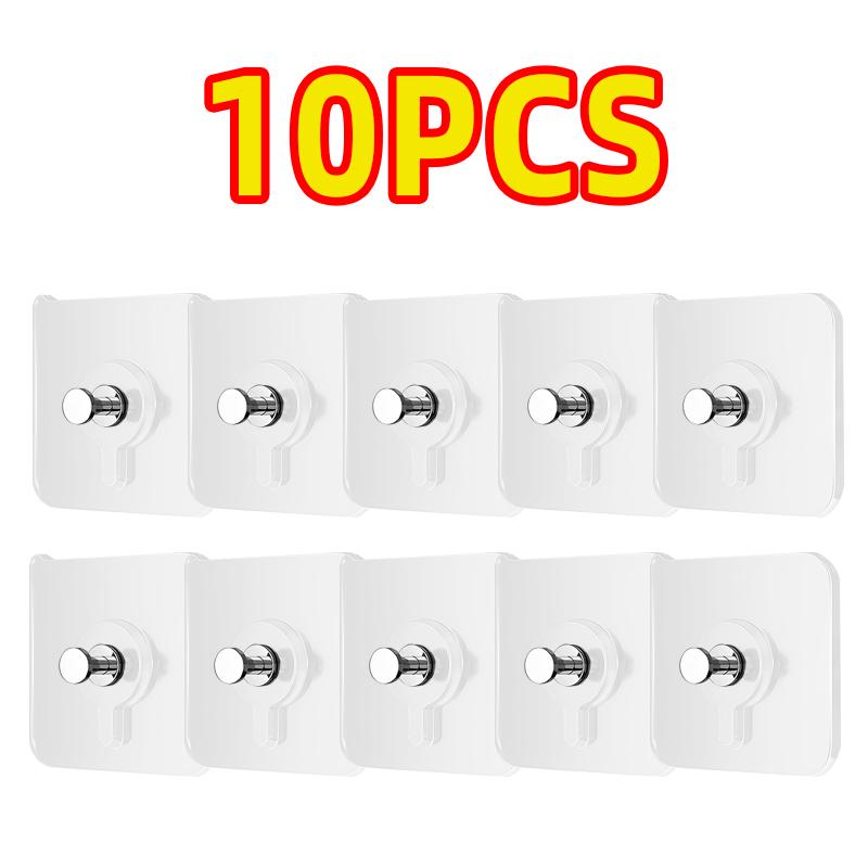 

10Pcs Strong Self-adhesive Adhesive Hooks Picture Frame Holder Poster Photo Clock No Drilling Screw Hook For Kitchen Organizer 6cmx6cm