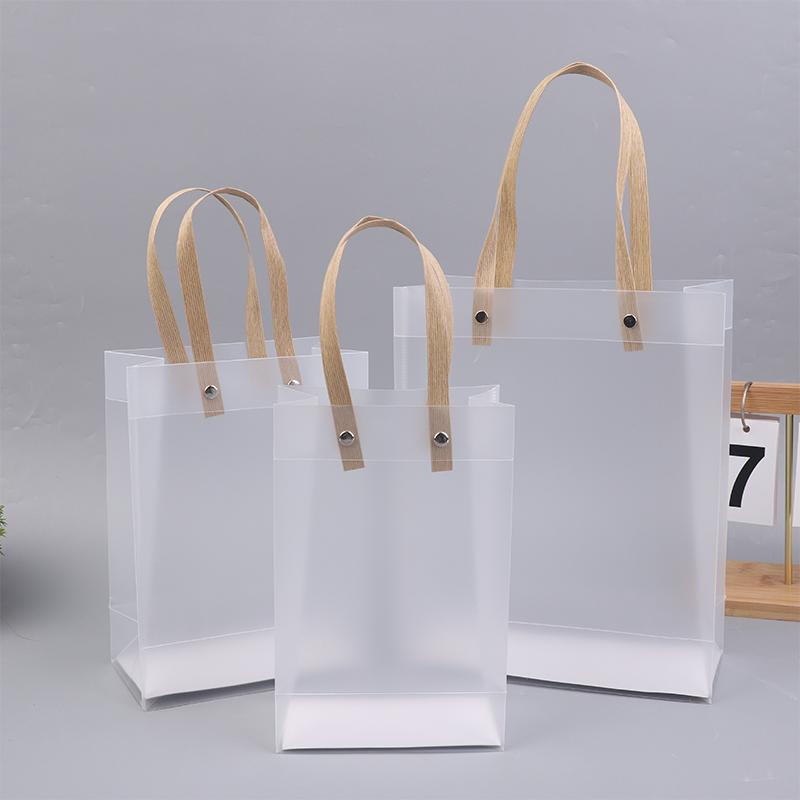 5Pcs Frosted Translucent Pvc Loot Bag Gift Bagbbags For Gifts Packing Bag Pvc Hand Bag Party Decor Souvenir Tote Bags