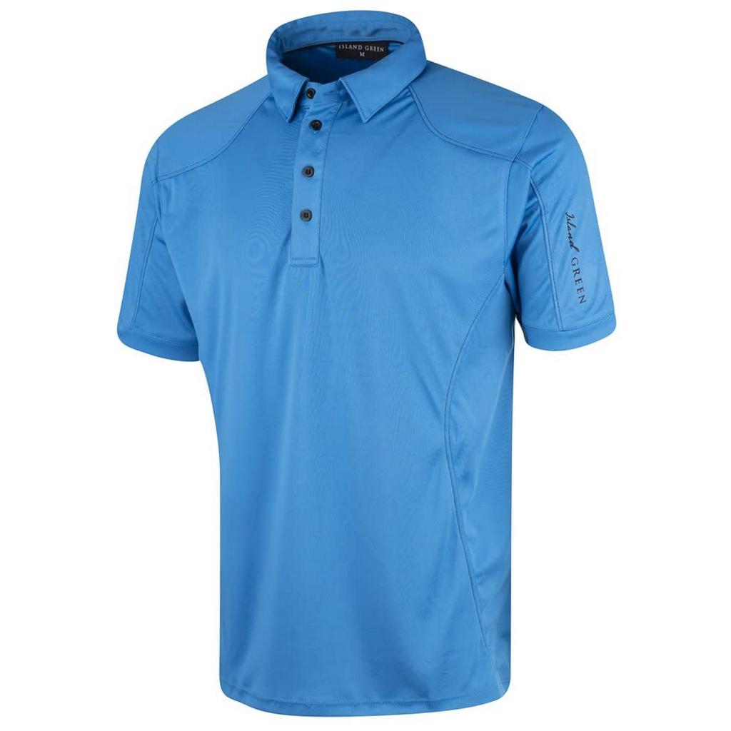 Island Green Mens Topstitched Golf Polo Shirt
