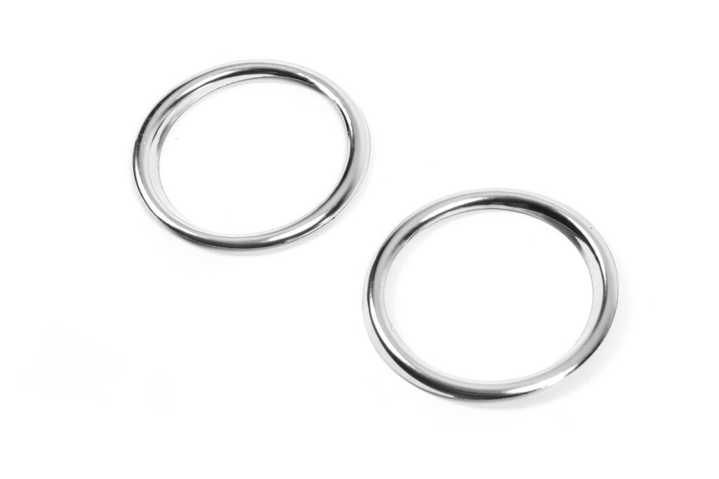 Накладки на противотуманки (2014-2018, 2 шт, нерж) OmsaLine - итальянская нержавейка для Ford Courier