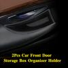 2Pcs Car Front Door Storage Box Organizer Holder for Mercedes Benz S class W222 20142018 Black