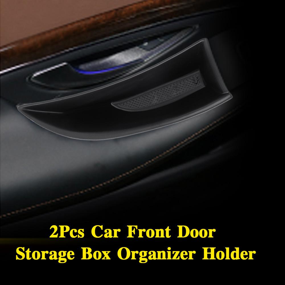 2Pcs Car Front Door Storage Box Organizer Holder for Mercedes Benz S class W222 20142018 Black