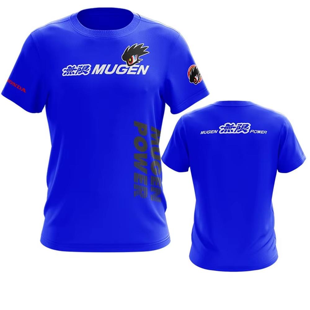 Honda Herren und Damen T-Shirt Sommer Baumwolle Sport T-Shirt Honda MUGEN POWER Kurzarm Frühling Herbst Motorrad Radfahren Oberteil