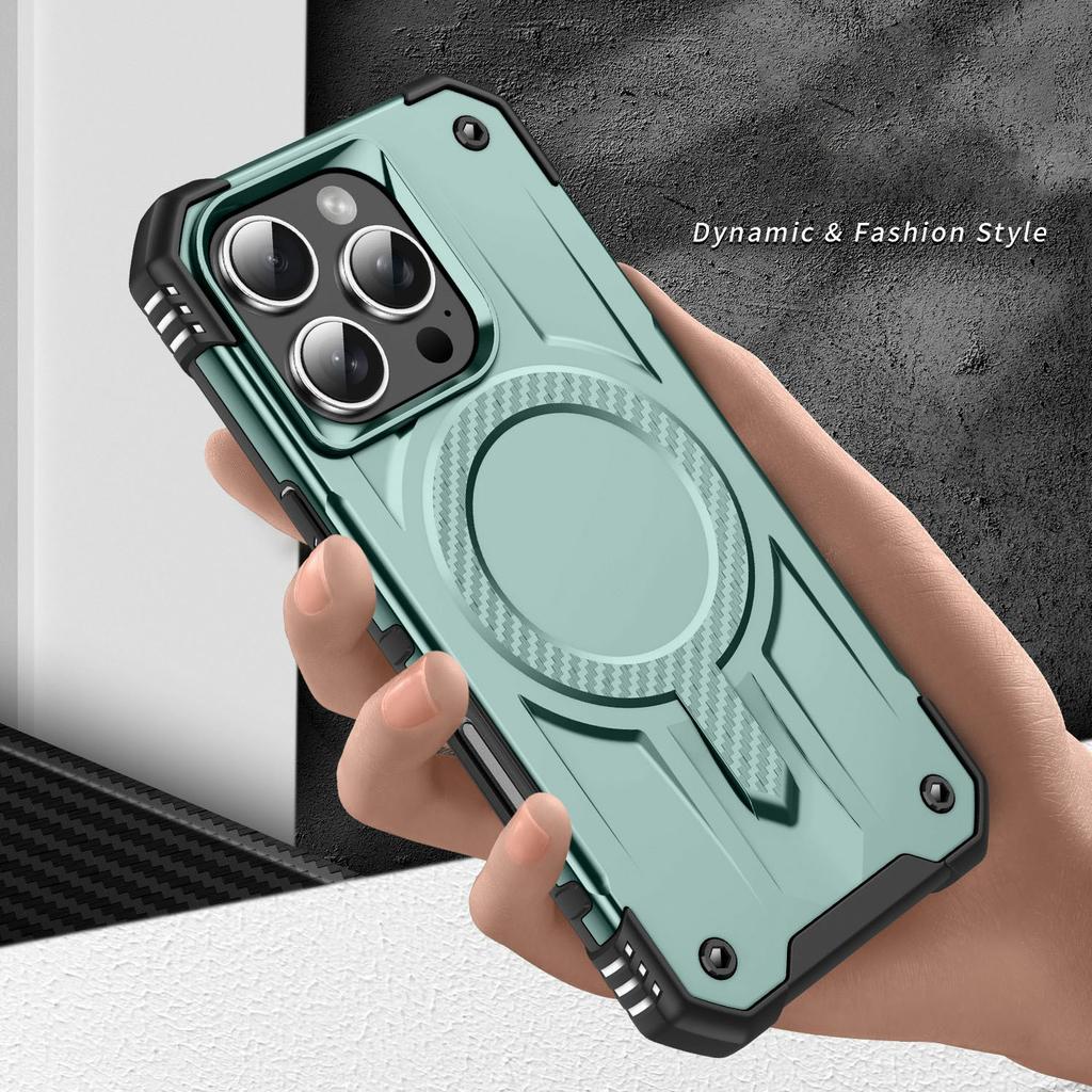 For iPhone 16 Pro Max Case Compatible with MagSafe Four Corner Airbags PC+TPU Phone Cover