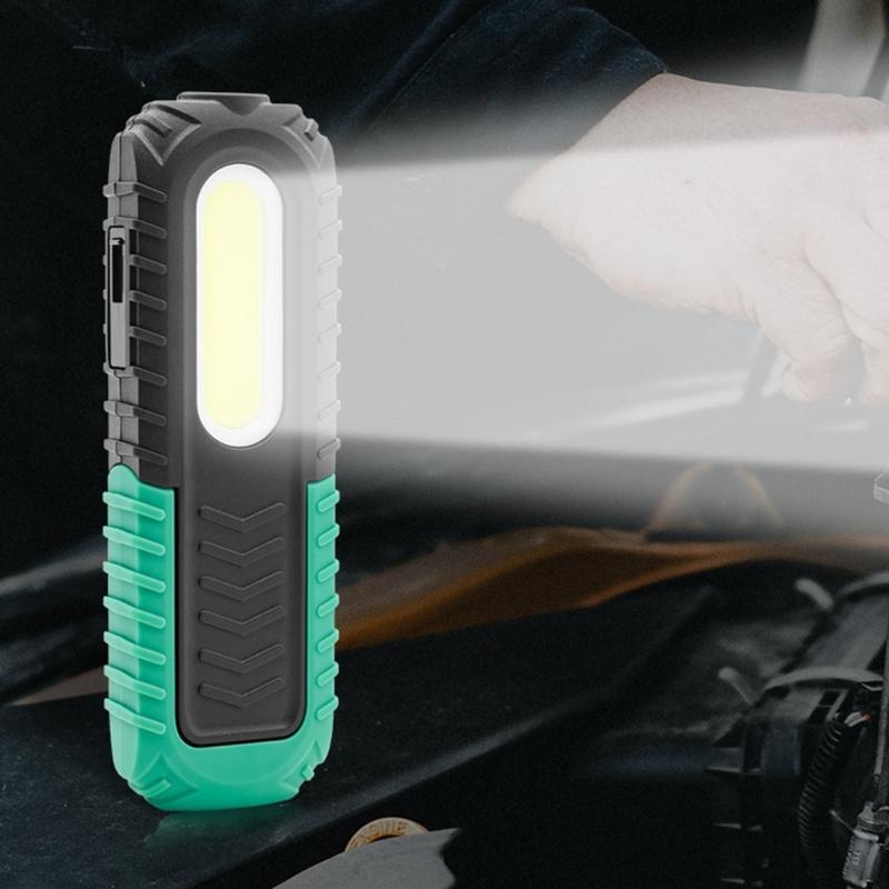 LED Magnetic Working Light Rechargeable USB COB Inspection Lamp Hanging-Hook Job Site Lighting for Car Repairing Camping