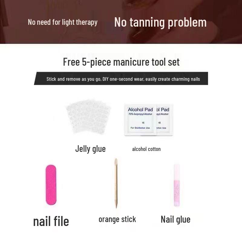 Dreamy French Blush Cat-Eye Diamond Press-On Nails - Handmade, Light-Cured, Hot-Selling False Nail Patches