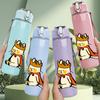 1PC King Cat Crown Character 750ml Color Plastic Sports Water Bottle Leakproof Flip Straw Lid Suitable for Sports Office Home Use