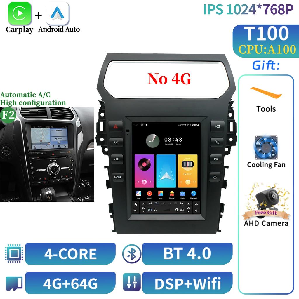 9.7inch Android Car Stereo Radio Multimedia Video Player For Ford Explorer 5 2011-2019 Navigation Carplay Automotive Screen GPS