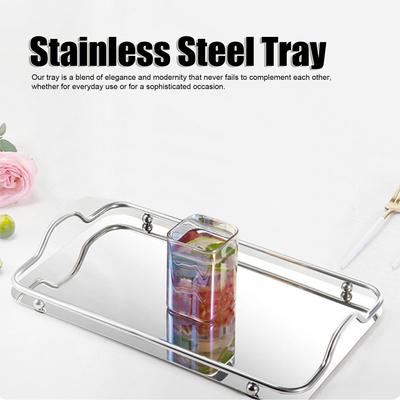 Commercial Dishes Tray Large Rectangle Tray Stainless Steel Home Living Room Commercial Dishes Tray For Coffee Water Cups Fruit