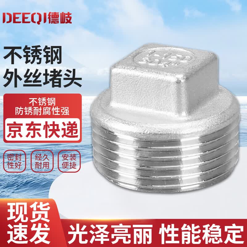 Deqi 304 Stainless Steel External Thread Square Head Plug