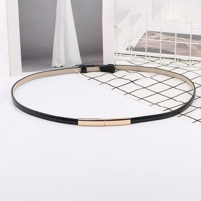 Gürtel aus Kunstleder für Damen, verstellbar, dünnes Design, Druckknopf-Bund, dekorativer Kleidergürtel, Bekleidungszubehör
