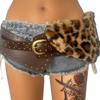 The New Leopard-print Plush Mute Rivet Punk Street Belt Waistband Features A Millennial Hot Girl From Europe and America