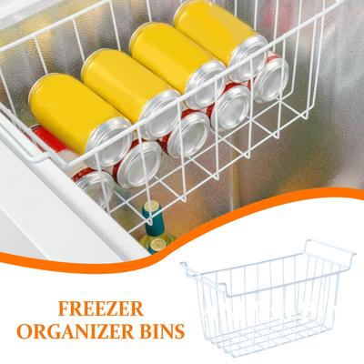Organisateur de rangement en maille suspendu Panier pour congélateur à coffre Paniers en fil métallique réfrigérés Étagère pour paniers de rangement de réfrigérateur congélateur Maison