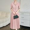 ZANZEA Completo estivo due pezzi da donna con blusa a maniche corte e gonna midi
