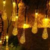 Solar LED Water Drop String Lights Outdoor Christmas Fairy Garden Decor Bubble Ball Lights For Lawn Courtyard