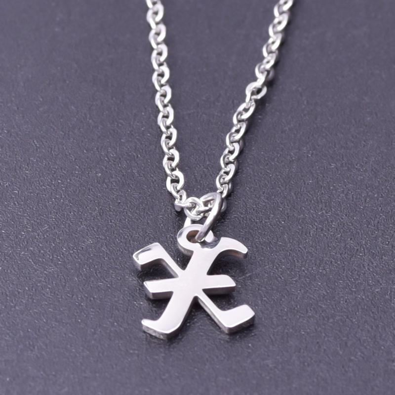 2pcs Stainless Steel Initial Necklace For Men Women Chain Old English Pendant 26 Letters Statement Necklaces Jewelry Couple Gift