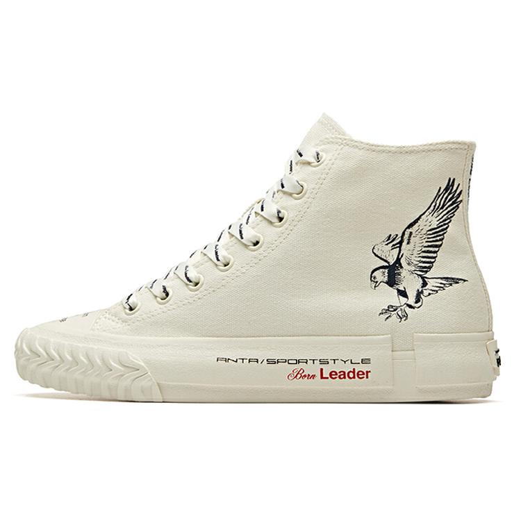 

ANTA X Robert Geller Life Series Sneakers Canvas High Eagle White Black Women s 12948680-12 36