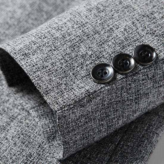 Männer Blazer Einfarbig einreiher Herbst Winter Revers Tasten Anzug Jacke für Den Täglichen Verschleiß