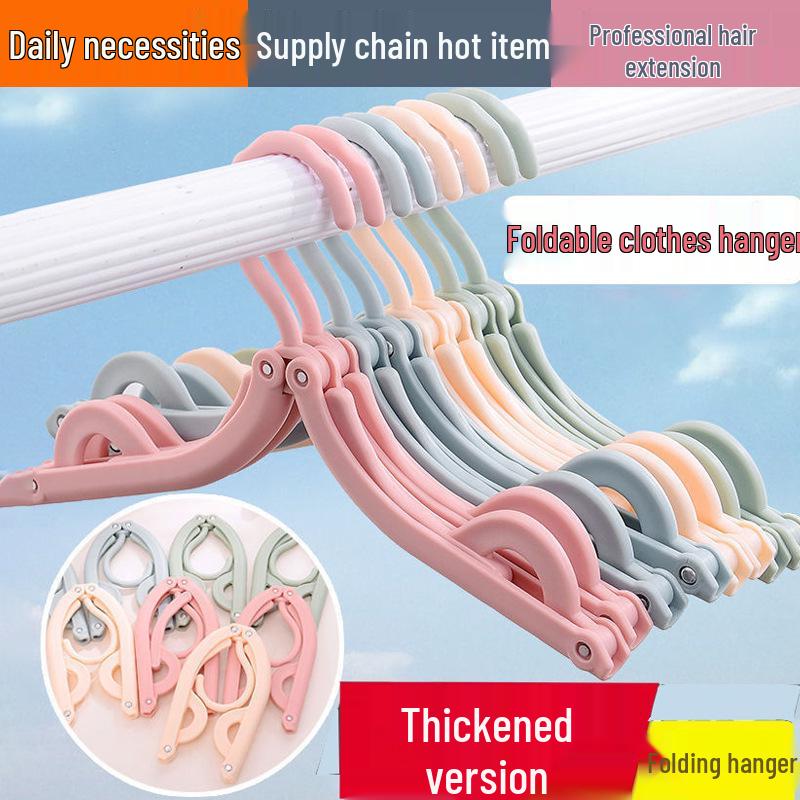 Compact Telescopic Foldable Hanger - Multifunctional Mini Plastic Hanger for Dorms and Travel