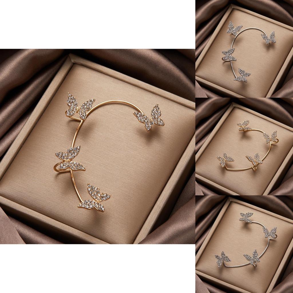 Butterfly Ear Climber Earrings Copper Alloy Sophisticated Nonpierced Jewelry
