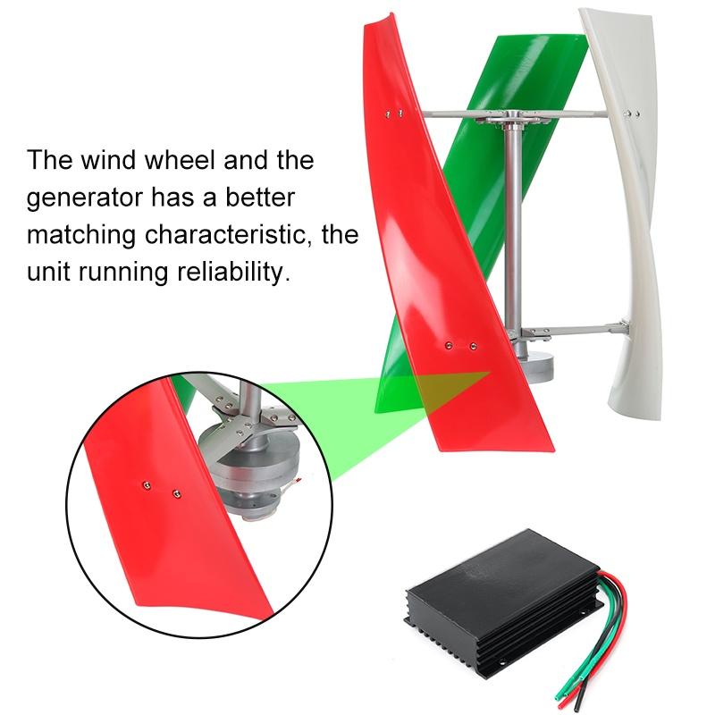 400W/600W/800W 12V/24V/48V Energy Windmill Lantern Vertical Axis Permanent Maglev Wind Turbine Generator with MPPT Controller