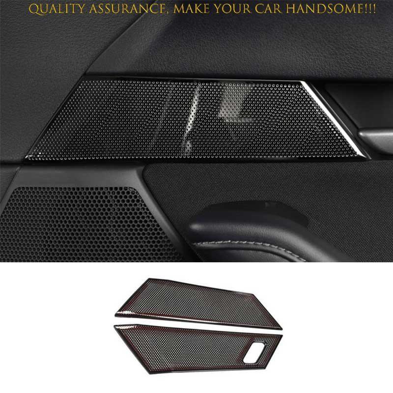 For Mazda CX-30 2020-2022 Black Steel Inner Door Speaker Sound Cover Trim 2PCS