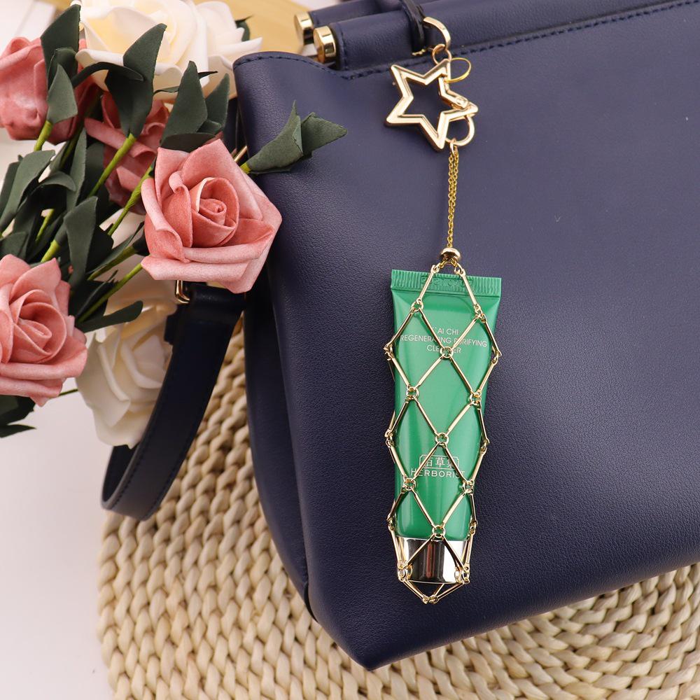 

Fashion Metal Mesh Crossbody Bag Charm Keychain Lipstick Accessory Zinc Alloy