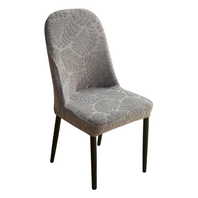 1 Piece Jacquard Curved Back Chair Cover Elastic Spandex Chair Covers Modern Stretch Seat Case For Dining Room Living Room