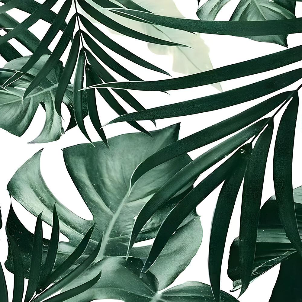 Tropical Leaf Shower Curtain - Water-Resistant Polyester, Eyelets, Machine Washable, Artistic Palm Design, Bath Decor