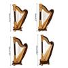 Wooden Miniature Harp Model with Black Gift Case Musical Instrument Model Musical Gifts Ornaments Decorations