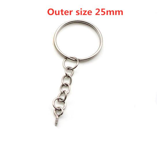 10pcs/lot 25 30mm DIY Key Chains Gold Bronze Color Keyring Keychain Short Chain Split Ring Key Rings Jewelry Finding Accessories