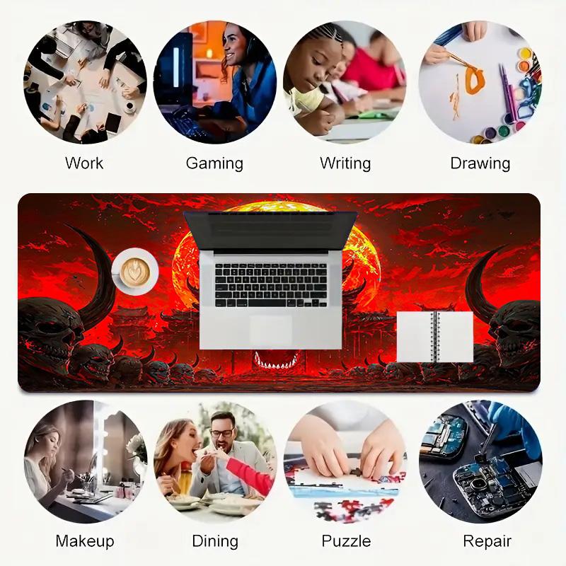 Hell Gate Xl Gaming Mouse Pad Nonslip Rubber Base Stitched Edge Waterproof Desk Mat For Pc Laptop Gamer Office Computer Accessories C92921