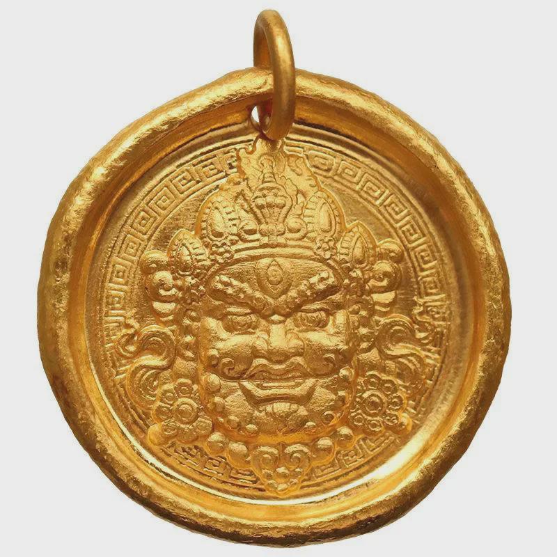 Durable Gold Sand God of Wealth Pendant Necklace for Women