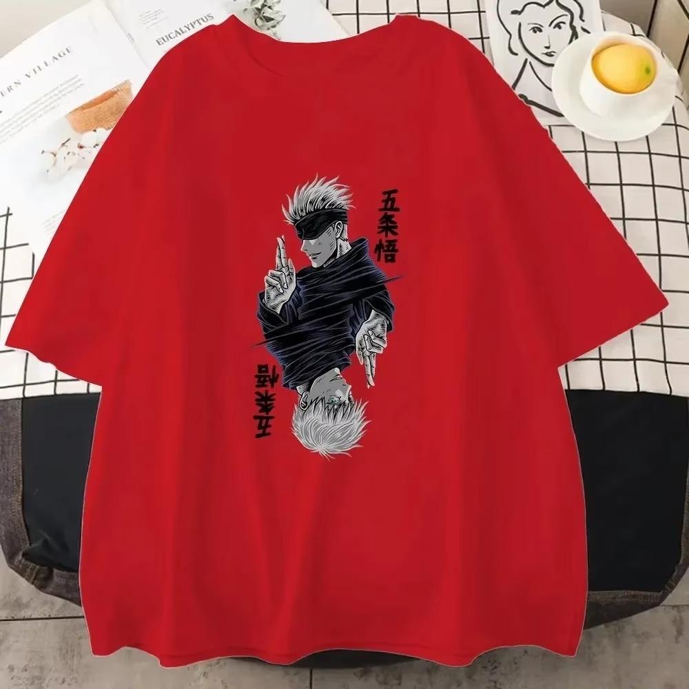 Japansk Het Jujutsu Kaisen Satoru Gojo Anime Tryck T-shirt Herr Casual Streetwear Kortärmad Rundhalsad Bomulls-T-shirt för Kvinnor