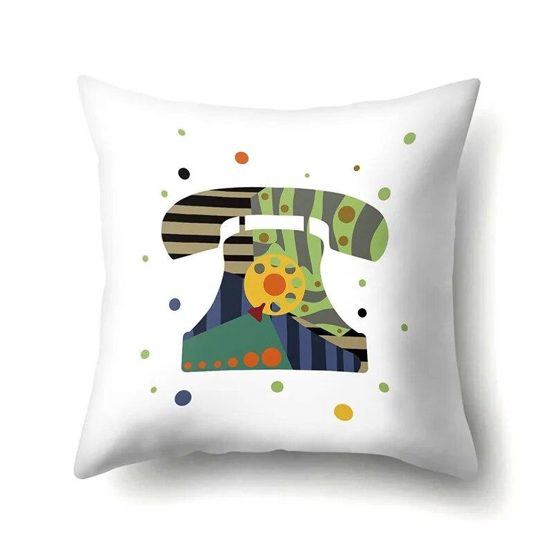 Musical Instrument Knitted Pattern Printed Pillow Cover Sofa