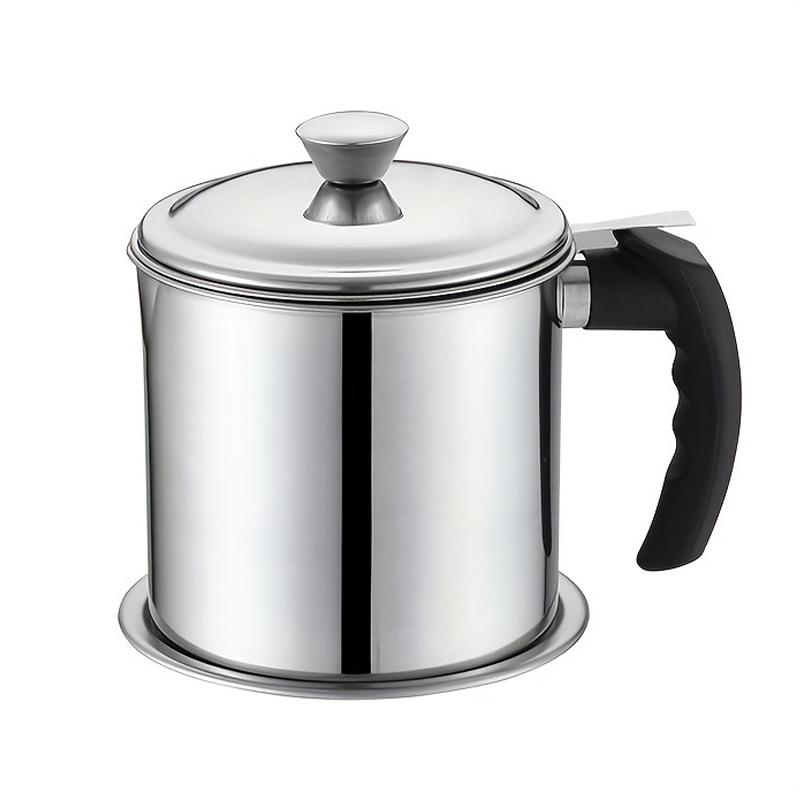 

1.8L Premium Stainless Steel Oil Dispenser with Dust-Proof Lid and Filter Screen - Ideal Kitchen Storage for Cooking Oils