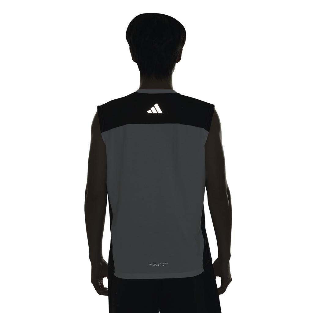 Adidas Adptn Sleeveless Regular Horizontal Textured Double White Size T-Shirt, Fit, Stripes, Knit, Men's, (JM2086), J/3XL