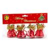 Festive Christmas Bell Ornament With Red Ribbon Bow, Small Jingle Bell Christmas Tree Hanging Decoration