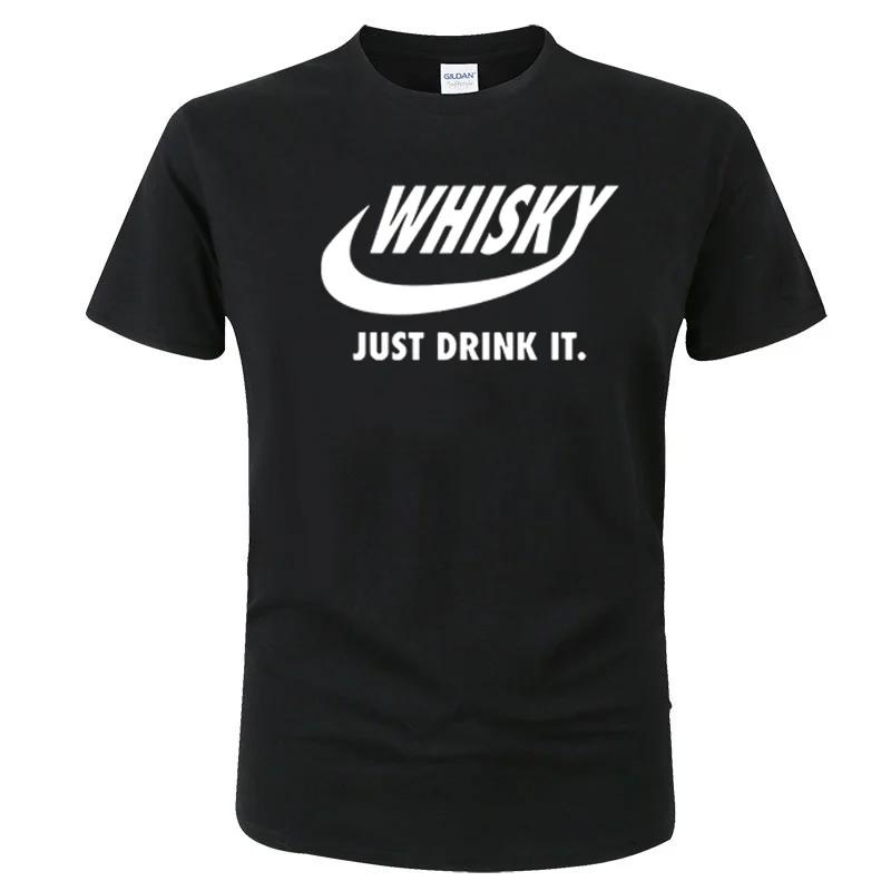 Summer Novelty Drink Whisky T Shirt Unisex Short Sleeve Fashion Hip Hop Cotton Crewneck Big Size Whiskey Print Unisex Tee Tops
