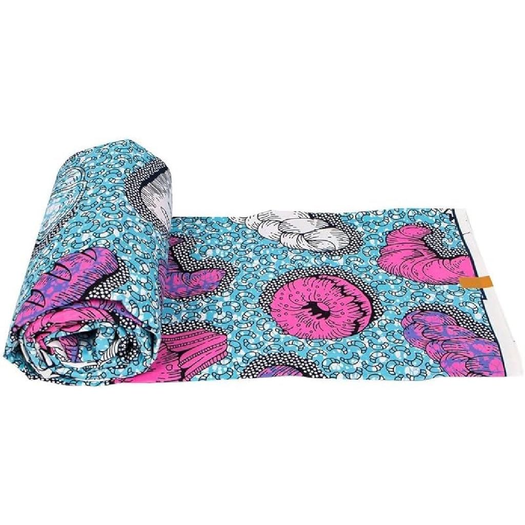 African Print Polyester Fabric Ankara Wax Tissu DIY Party Dress Sewing Material by 6 Yards