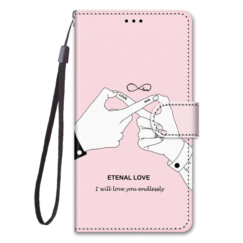 Leather Flip Phone Case For Xiaomi Redmi Note 7 8 Pro 8T 9 Pro 9S Lion Cat Flower Butterfly Painted Wallet Card Holder Cover