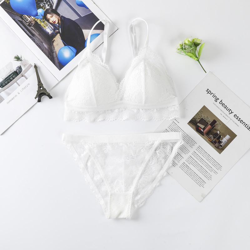 Damen Spitzen-Bandeau-BH-Set ohne Bügel - Französischer Stil, Sexy Wickel-Brustdesign