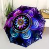 1pc Mandala Design Automatic Open/close Folding Umbrella, Compact Portable Travel Umbrella, Perfect Birthday/Christmas, Cute Umbrella, Durab