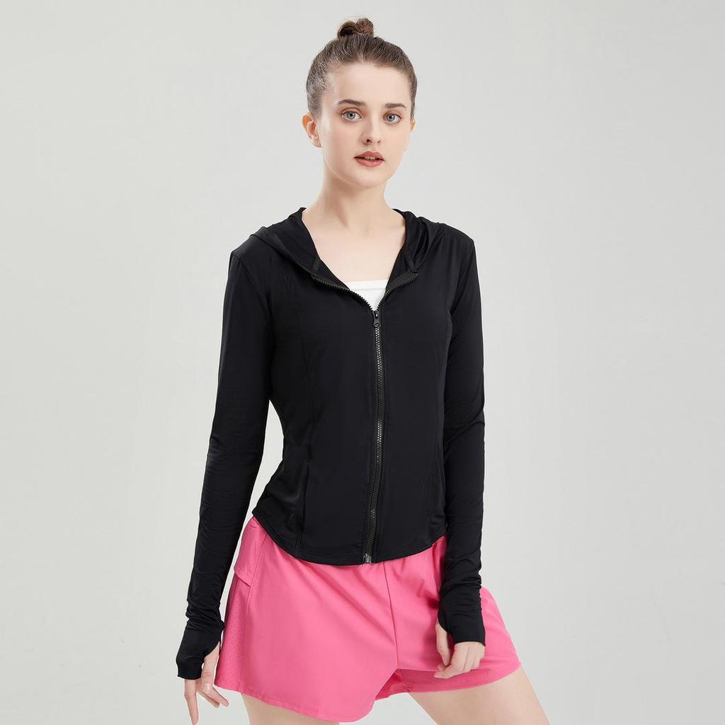 Women's Lightweight Breathable Sun Protection Yoga Jacket - Slimming, Anti-UV, Cool Fitness Top