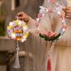 Handmade Rabbit Hoop Lamp Glowing Chenille Stems Craft Bunny Wreath Lantern  Mid-Autumn Festival